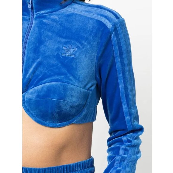 adidas x Jeremy Scott Edition Cropped Velour Track Jacket - Picture 3 of 6